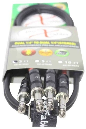 Prox XC-DTRS3 Balanced Dual 1/4" TRS-M to Dual 1/4" TRS-M Audio Cable - 3 Feet - Image 2 of 4