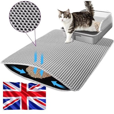 Katzenstreu Matte doppellagig Wabenfänger wasserdicht rutschfest leicht zu reinigen UK