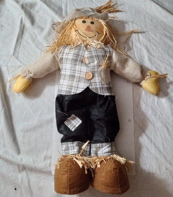 standing Fabric Scarecrow Doll Fall Harvest Country Decor 18'' Rustic Figure