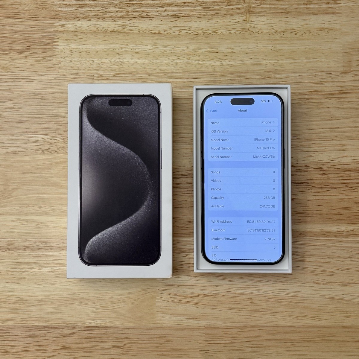 Apple iPhone 15 Pro 256GB Black Titanium (AT&T) A2848 MTQR3LL/A