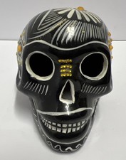 Hand Painted Folk Art Ceramic Sugar Skull Mexico Day of Dead Dia de Los Muertos