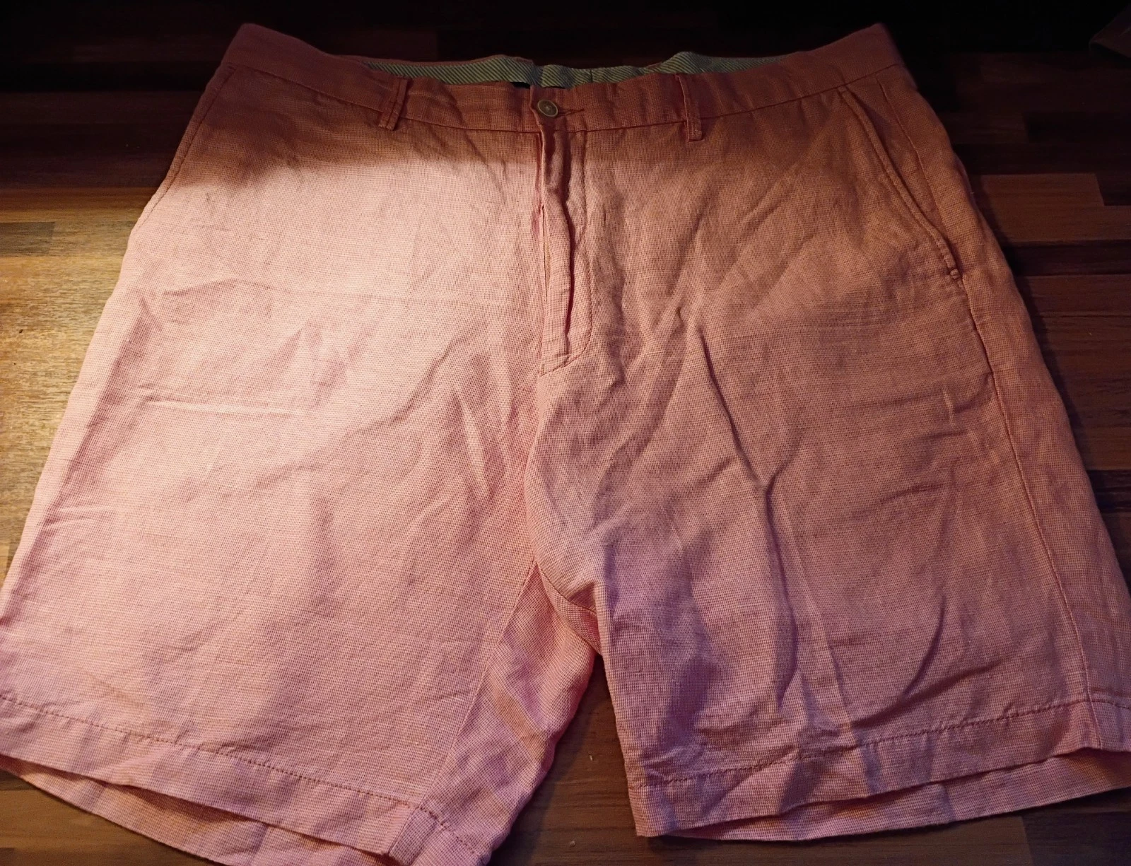 VTG Peter Millar Linen Shorts Mens Sz 36 - Pink Retro Preppy Golf Linen Blend