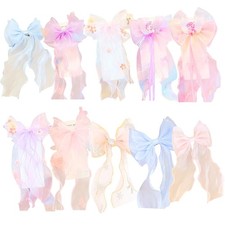 10 PCS Hair Bows Alligator Clips Fly Lined Hair Pins Tiny Girls Toddler