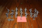 Full Mold Shot of 16 Marx Dark Gray German Army Soldiers Tank I - MPC