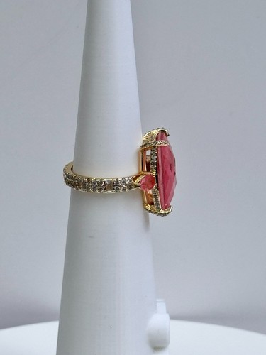 Bomb Party MHA Ring "Allow Yourself To Shine" Rose Quartz on Gold SZ 8 - Picture 6 of 12