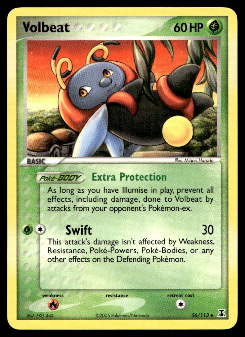 EX-NM Delta Species Volbeat Uncommon 56/113 2005 Pokemon TCG