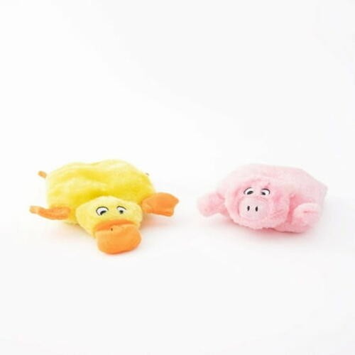 ZIPPY PAWS Squeakie Pad 2-Pack Duck & Pig