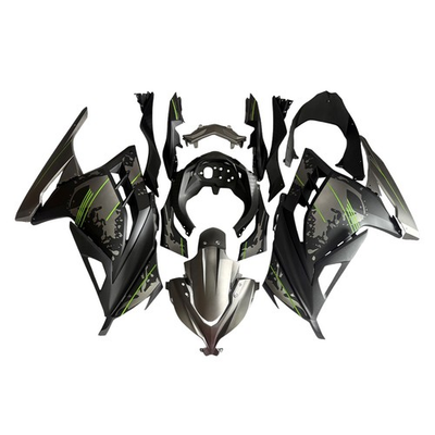 #ad #ad Injection Fairings Plastic for Ninja 300 2013 2017 Grey Black Kawasaki Bodywork $409.95