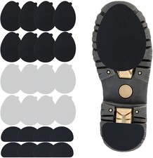 24 Pcs 12 Pairs Non-Slip Shoe Pads, Self-Adhesive Anti-Slip Sole Black/Clear