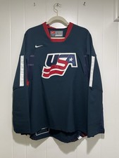 Nike Team USA Embroidered Hockey 2006 Olympics Longsleeve Jersey IIHF Sz Large