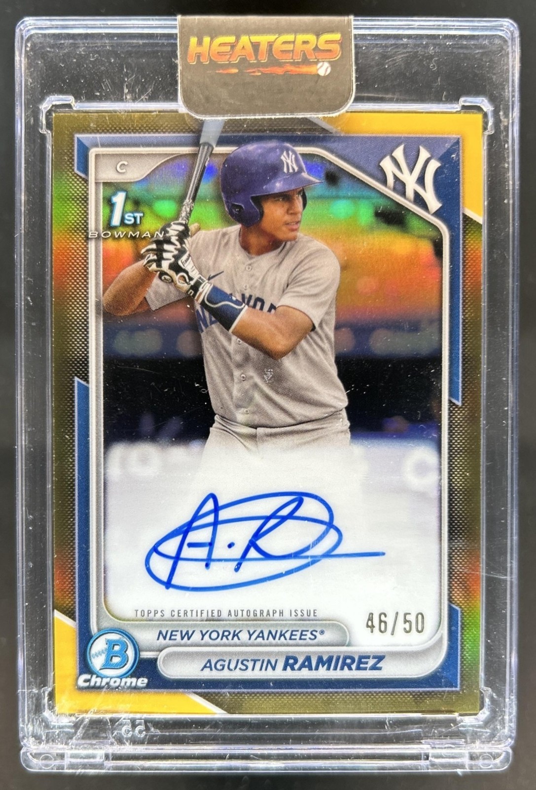 2024 Bowman Agustin Ramirez Chrome Auto Gold Refractor 1st #/50 Yankees