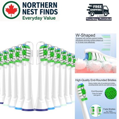 12-Pack Replacement Brush Heads for Philips Sonicare with DuPont Bristles