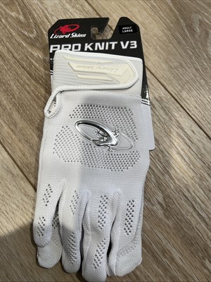 Lizard Skins Pro Knit V3 Adult Baseball Batting Gloves WHITE Adult Large New