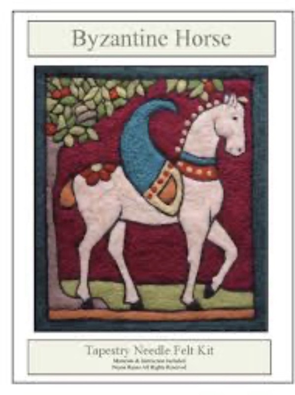 Byzantine Horse Tapestry Felting Kit Diy New Wall Art Textile Crafting Roving