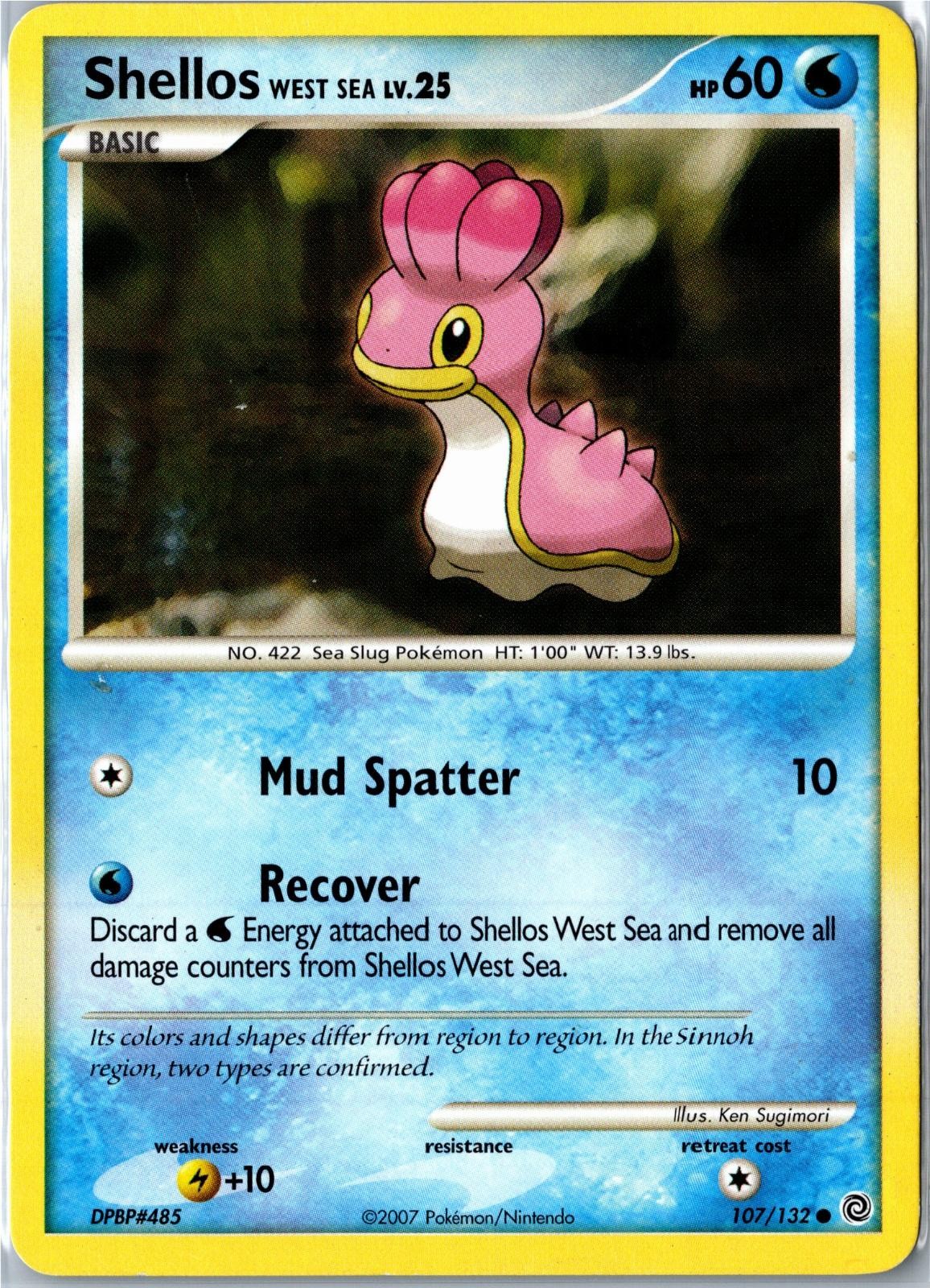 Pokemon Card - Shellos West Sea 107/132 Secret Wonders Common Heavily Played
