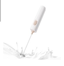 Compact Handheld Electric Milk Frother &ndash; Battery Operated Coffee Frother White
