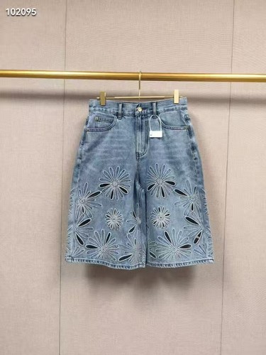 Sandro Embroidery Recessed design Sunflower Cowboy Pants Straight-leg Jeans blue