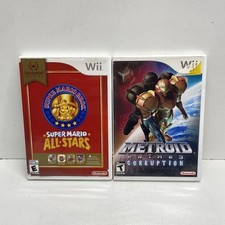 Super Mario All-Stars Metroid Prime 3 Corruption 2 Nintendo Wii Game Lot