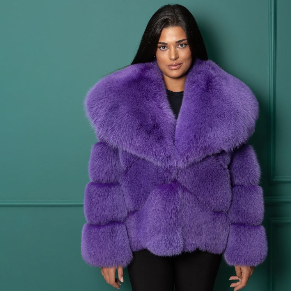 2025 Winter New Womens Fox Fur Coat Young Luxury Long Sleeve Real