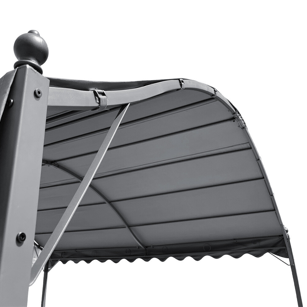 Large Metal Garden Pergola Retractable Gazebo Canopy Structure Sun