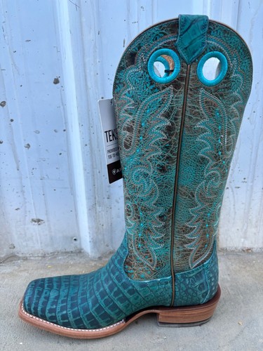 Bota Ariat Futurity Boon Mujer Talla 9.5 B Turquesa Gamuza Vientre Caimán Amazonita - Imagen 2 de 11