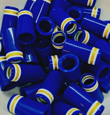  12 Premium Quality Iron Ferrules Blue w/ Gold  White Rings 1  