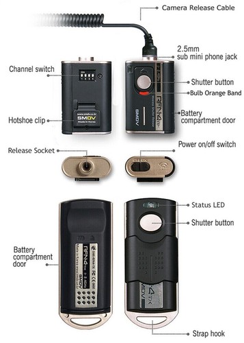 Receptor remoto de liberación de obturador inalámbrico SMDV RFN4 RX con cable f RF-903/DSLR SLR - Imagen 6 de 13