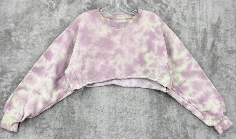 aritzia tie dye cozy fleece pullover cropped sweatshirt