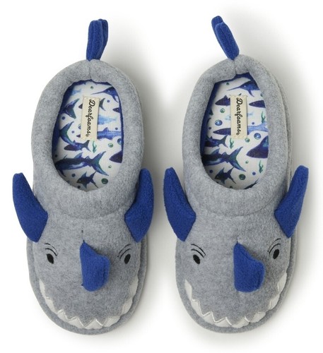 Dearfoams Toddler Boys Shark Clog Slippers Gray Cushioned Memory Foam Sz. 9-10 - Picture 2 of 6