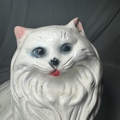 立体・オブジェ Winter journey - vintage cats ver.1 Vintage Large Chalk Ware White Persian Long Hair Mother Cat and