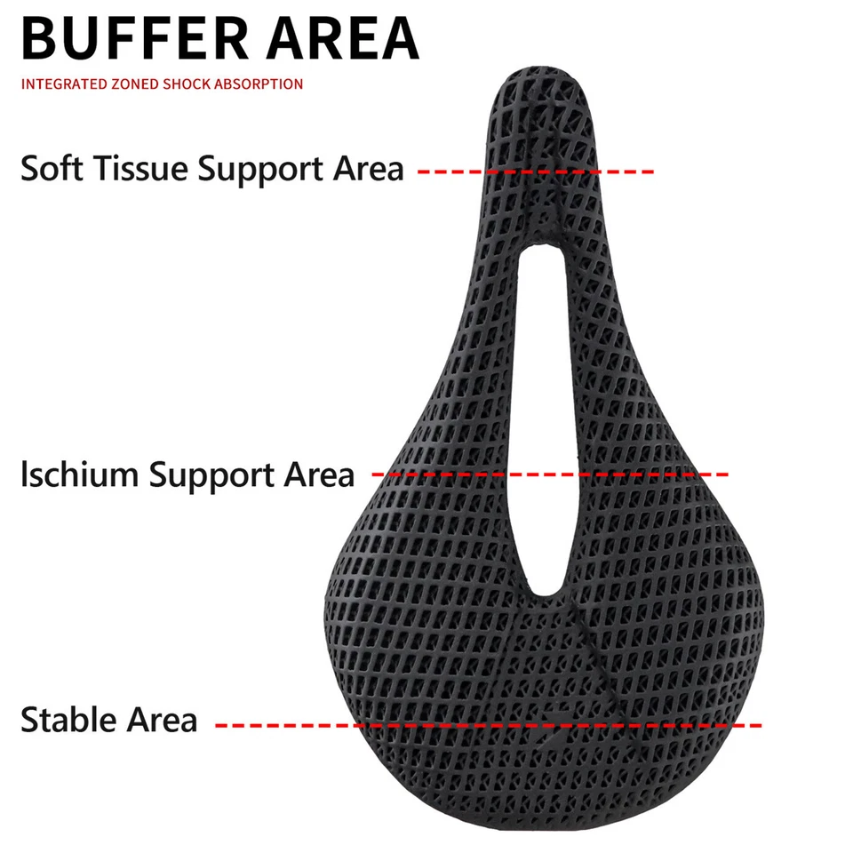 3D-gedruckter Fahrradsattel rennrad MTB Carbon mit TPU Width 143 /155mm Sättel - Bild 4 von 4