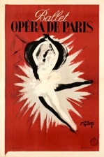Opera de Paris French Ballet Vintage Dancer Theater Giclee Canvas Print 12x18