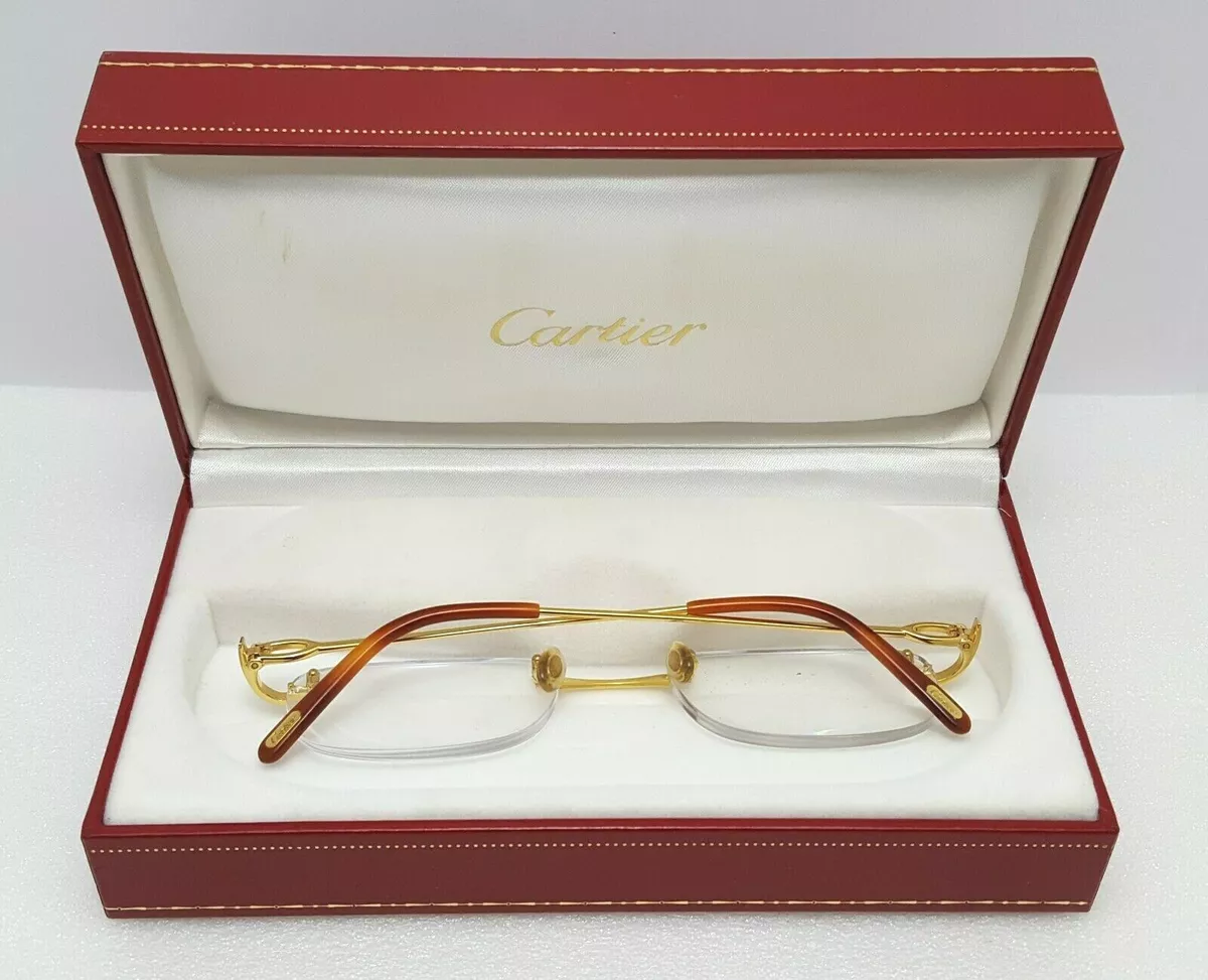 Cartier rectangular rimless glasses hot sale
