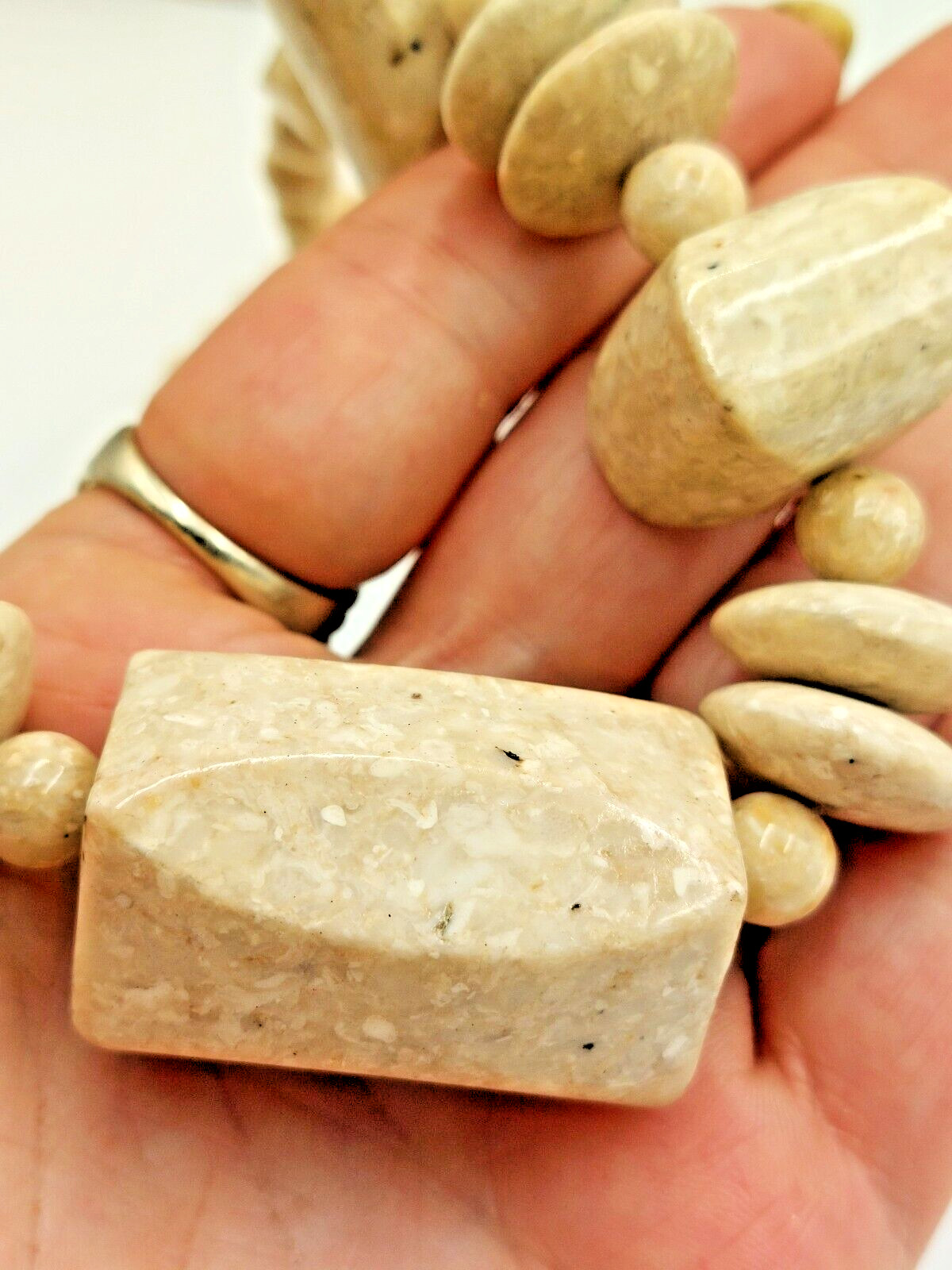 Vtg. Boho Chic Statement Bold Natural Feldspar  M… - image 9