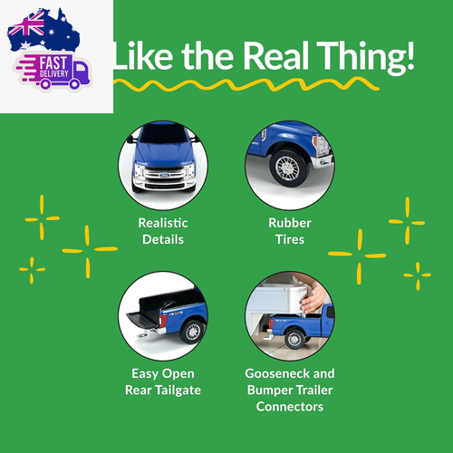 Realistic Ford® Truck Toy & Trailer Hitch, 1:20 Scale Farm Toys for 3 Year Old B - Picture 4 of 12