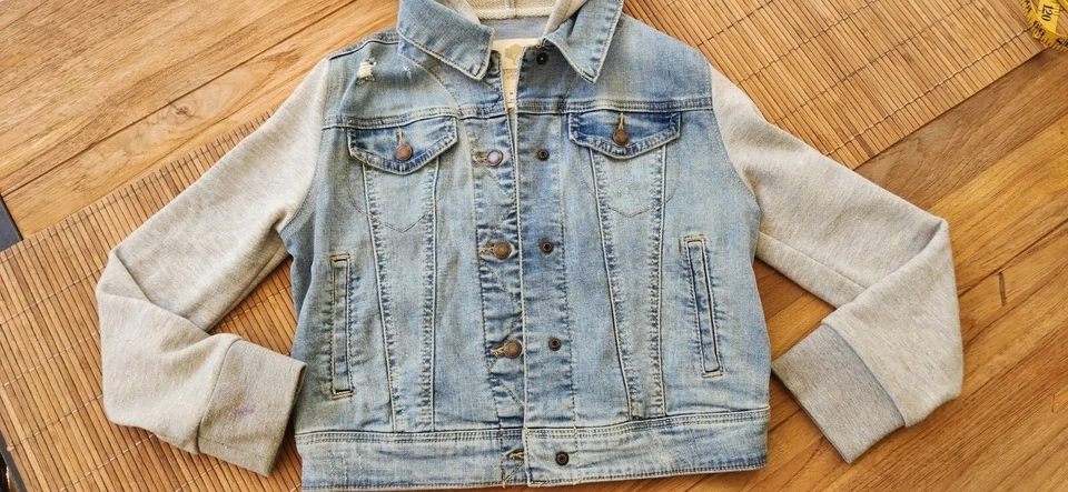 TUCKER + TATE Girls DENIM JEANS SWEATSHIRT HOODIE JACKET SIZE M 8-10 - Image 2 of 4