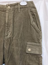 NWT Vtg Corduroy Cargo Pants Women 9 Y2K 90s High Rise Flat Front Mom Jean Taper