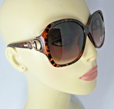 Jessica Simpson Overszd Tortoise Shell Sunglasses 6-Crystal Gold Hinges J5976-TS