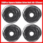 200 PCS Square Rubber Drive Belt For Cassette Player Recorder Repair Replacement