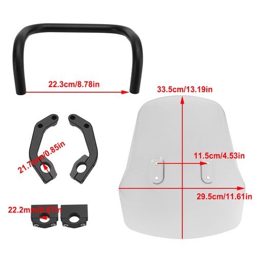 Windshield WindScreen + Bracket fit for HONDA CRF250L/S CRF250M CRF300L 21-22 BR - Picture 7 of 18