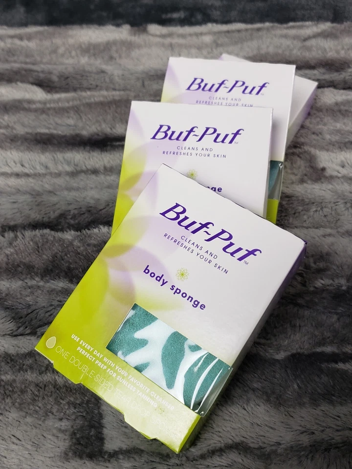 Buff Puff Esponjas CUERPO Regular DOBLE CARA Lote de 4 ENVÍO GRATUITO Foto 2 de 4