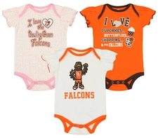 Outerstuff NCAA Infant Girls Bowling Green Falcons Three Piece Creeper Set