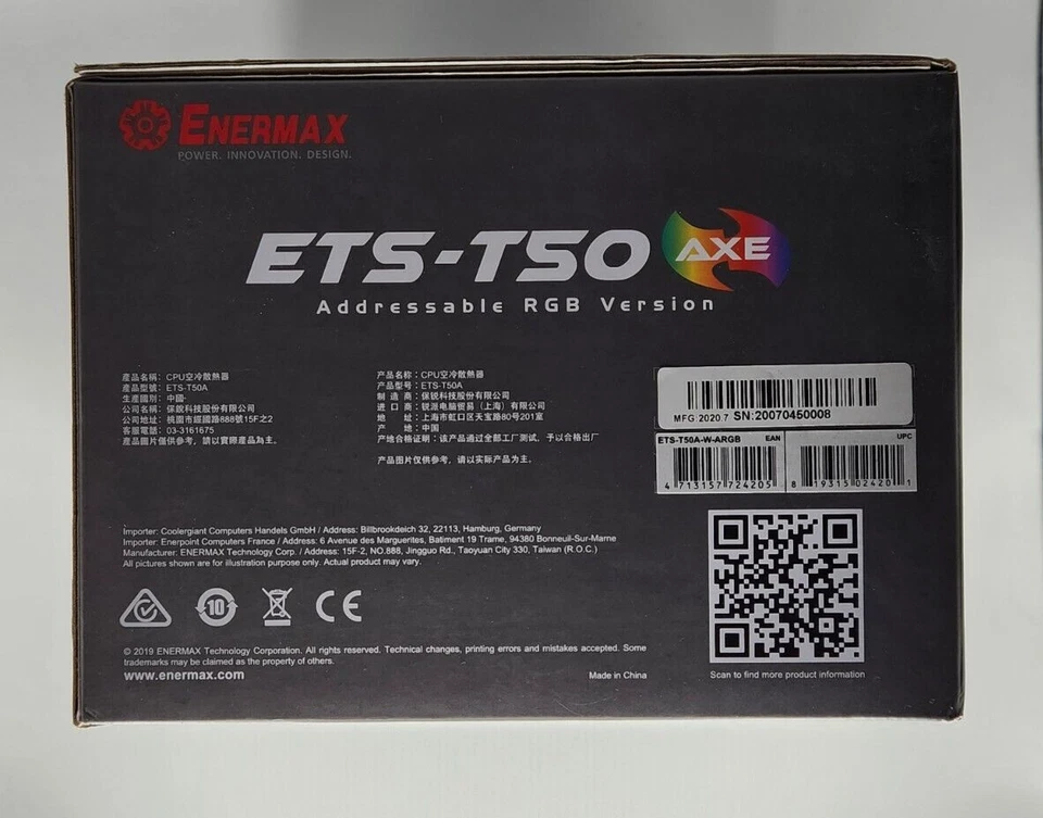 ETS-T50 Axe Addressable RGB CPU Air Cooler 230W+ TDP for Intel/AMD WHITE VER. - Image 4 of 4