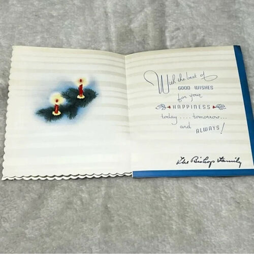 Meryle Merry Christmas Snowy House Vintage Holiday Card ABX - Picture 2 of 4