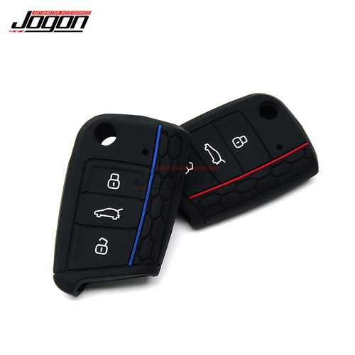 Silicone Key Fob Case Cover Trim For VW Golf 7 GTI MK7 Golf 7.5 For SEAT Leon - Picture 5 of 9