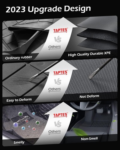 TAPTES Floor Mats & Cargo Liner for Tesla Model 3 2017-2023 All Weather 4pcs - Picture 4 of 6