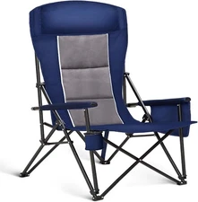 Camping Chair Heavy Duty Outdoor Folding Chair w/ Cup Holder Portable Oversize