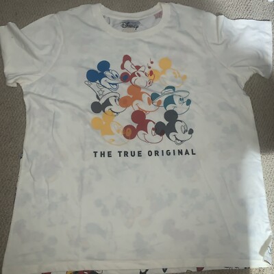 ミッキー Disney T Shirt 1X Womens Plus Size Multicolor The True Original