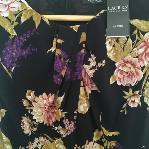 Neu mit Etikett Lauren Ralph Lauren Kleid Blumenmuster Blase Krepp Flügelärmel Gr. 6 Empire-Taille - Bild 3 von 15