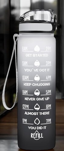 3er Set Sport Motivation Trinkflasche mit Zeitmarkierung 32Oz BPA frei - Bild 29 von 30
